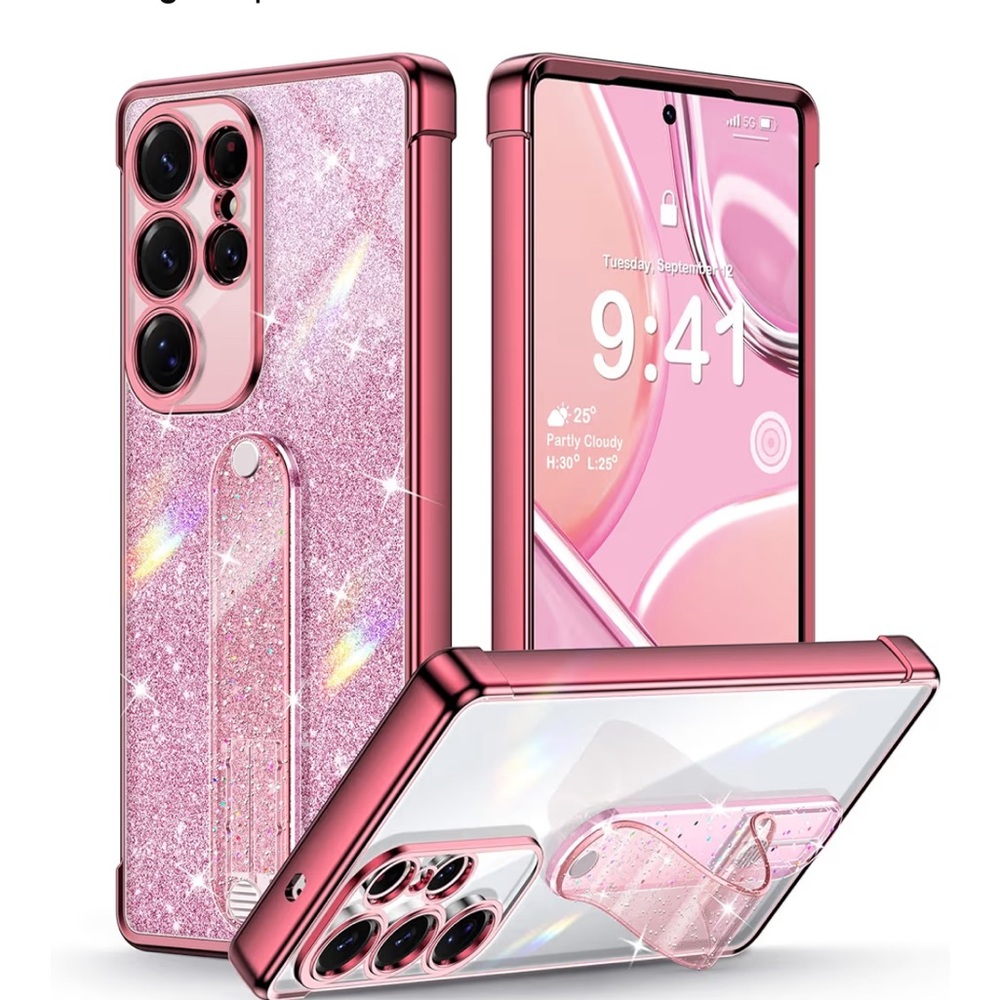 2/$5 Glitter Pink Phone Case for Samsung 25 ultra